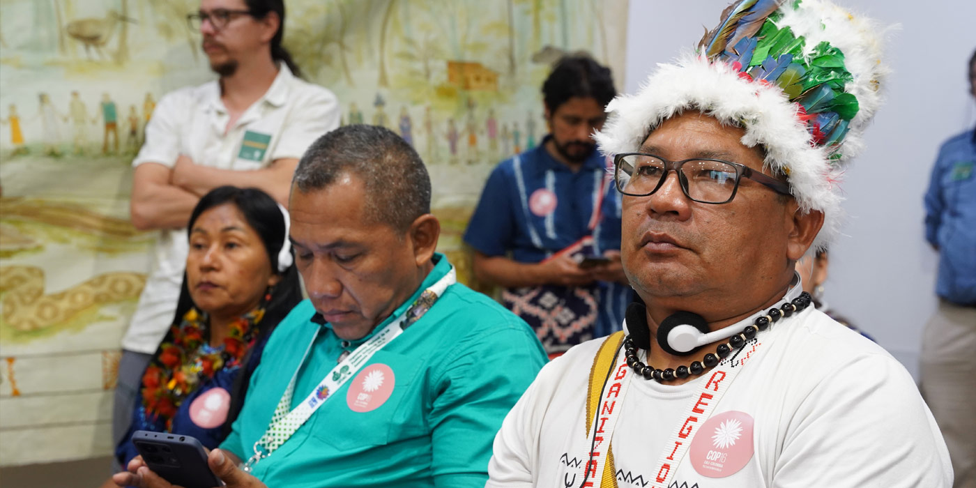 Representantes de los pueblos indígenas del Amazonas escucharon con atención al panel.