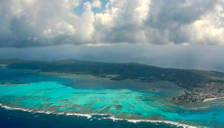 Imagen de la isla de San Andrés, tomada desde el aire