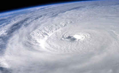 Imagen de un huracán tomada desde el espacio.