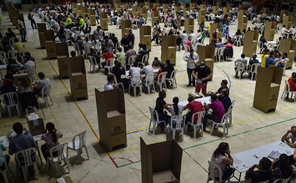 Imagen de jornada de votación presidencial en Colombia