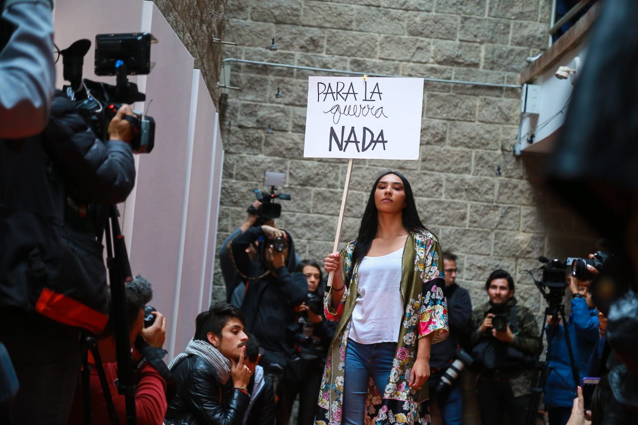 Foto del primer desfile de moda de desmovilizados de las Farc