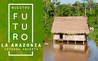Dos casas de pueblos indígenas, en el medio del río Amazonas.