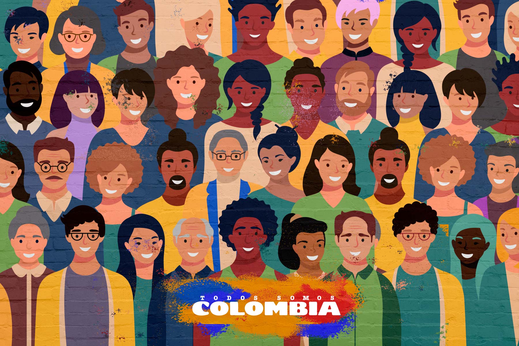 Composición artística sobre la crisis social en 2021 en Colombia
