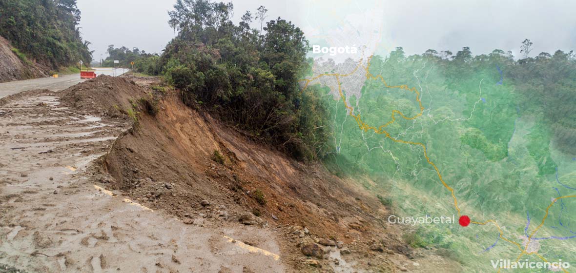 Guayabetal, la zona más susceptible a deslizamientos en la vía al Llano