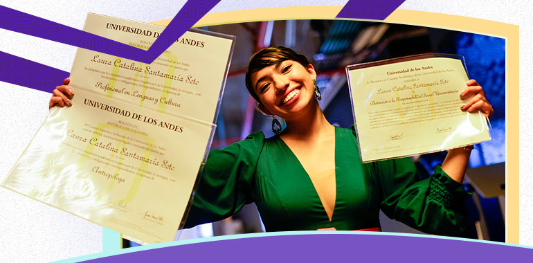 Catalina Santamaría se graduó de  Antropología, Lenguas y Cultura.