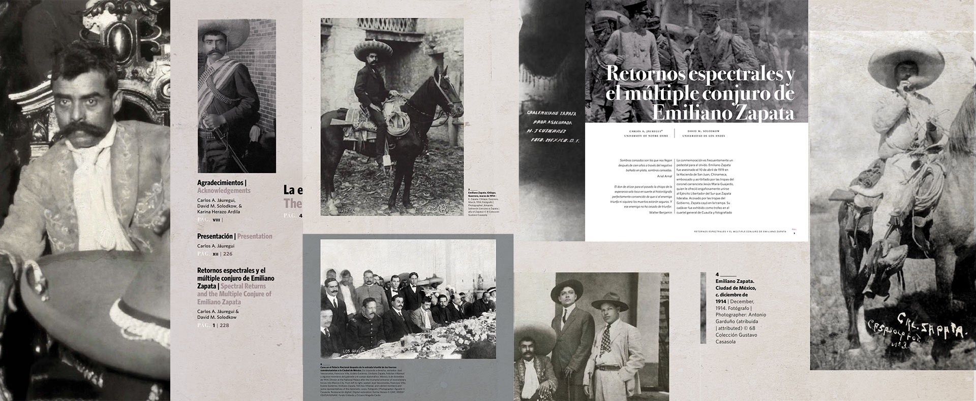 Collage de imágenes del libro Emiliano Zapata: 100 años, 100 fotos