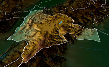 Mapa 3D de Cundinamarca.