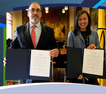 Los Andes y CAF firman memorando para fortalecer la formación técnica y tecnológica - Sergio DiazGranados y Raquel Bernal