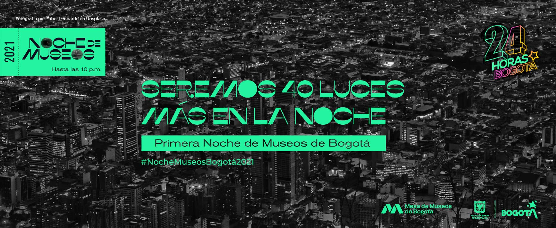 Ilustración de la invitación a la Noche de los Museos en Bogotá