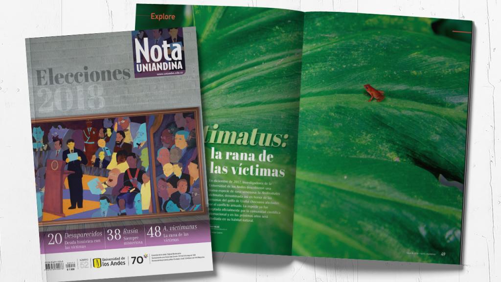 Montaje de la portada y una de las publicaciones de Nota Uniandina edición 52.