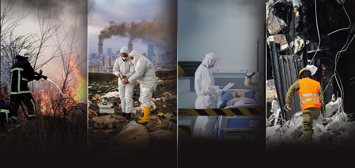 Collage de catástrofes para ilustrar la estrategia de response diversity