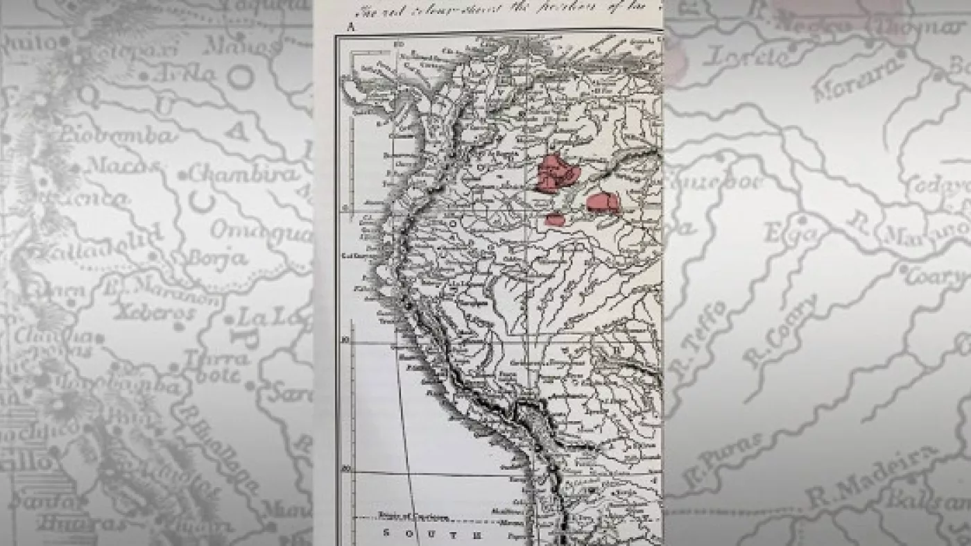 Las manchas rojas que aparecen en el mapa, dibujadas por Wallace