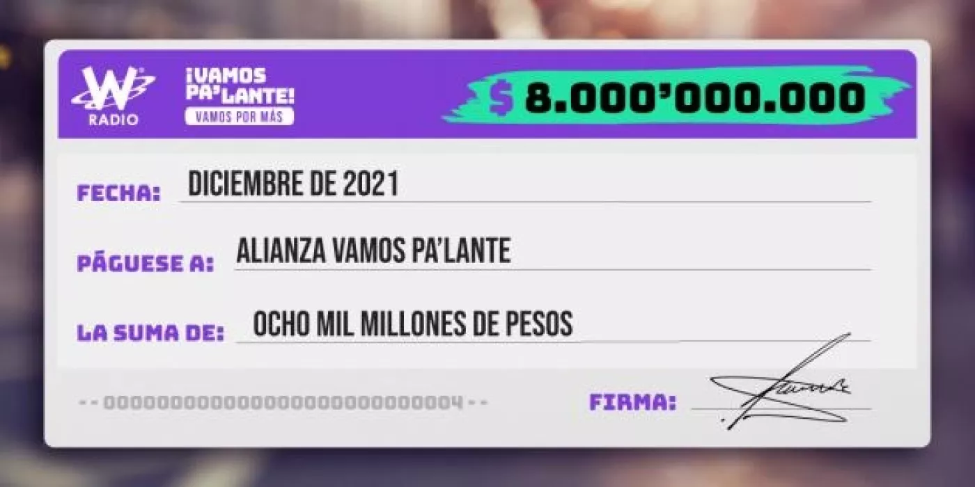 cheque vamos Pa' lante 2021