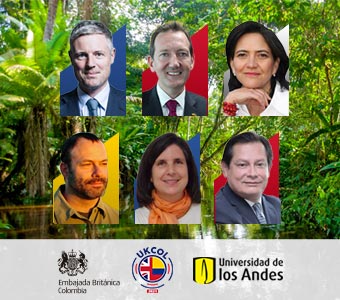 Panelistas evento de cooperación del Reino Unido para el cambio climático